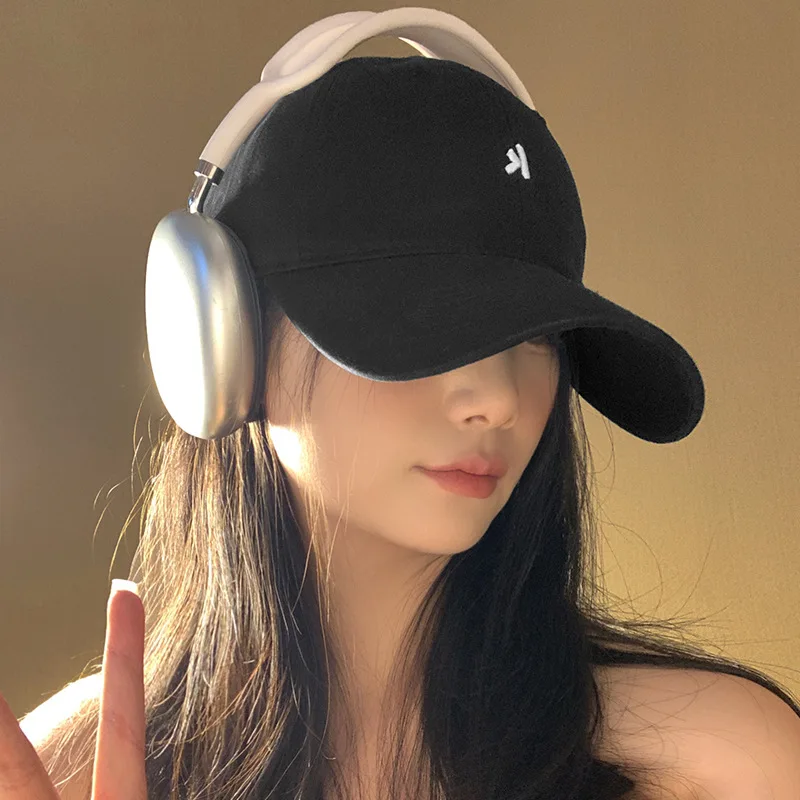 Korean Style Simple Soft Top Baseball Cap Women's Japanese Style All-Matching Wide Brim Makes Face Look Smaller Alphabet Peaked