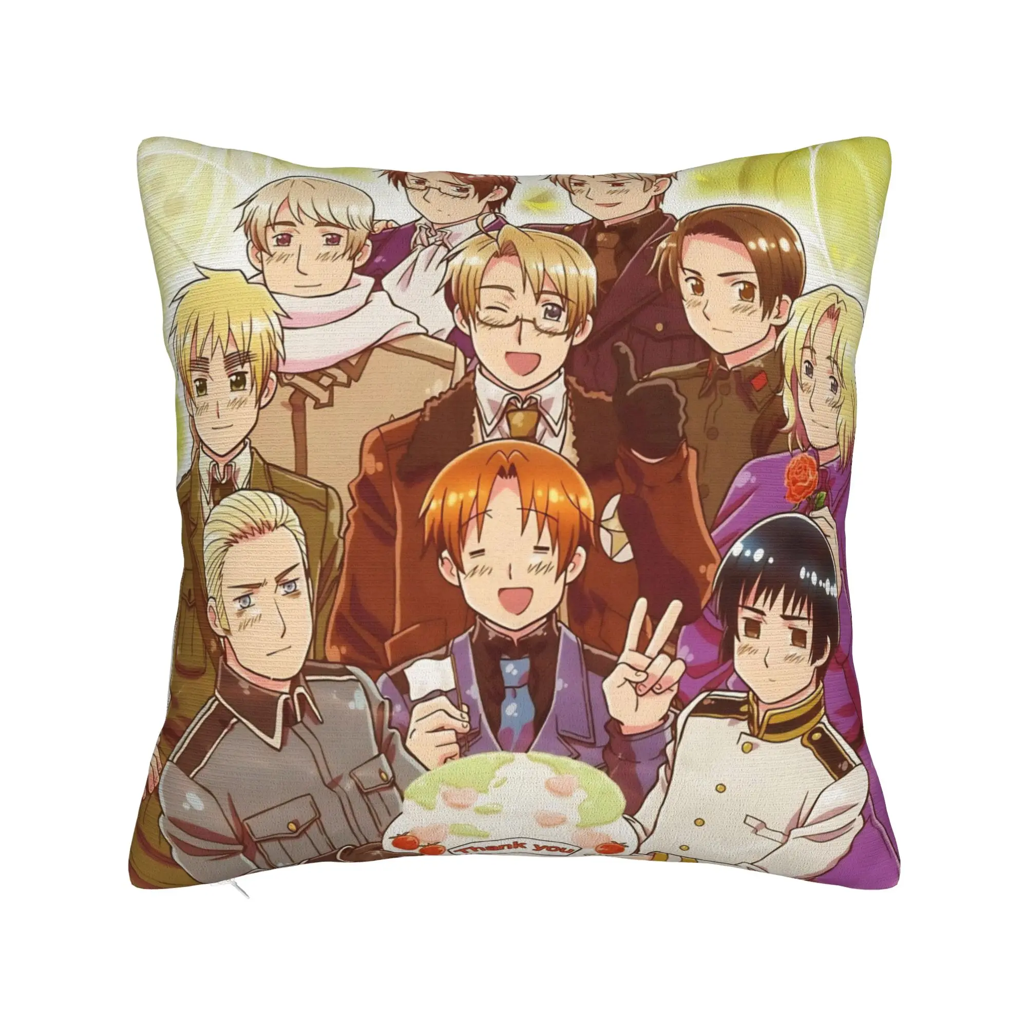 Hetalias Axis Powers Pillow Cover Accessories Printing Cushion Cover Gift  Throw Pillow Case Cover Home Multi Size