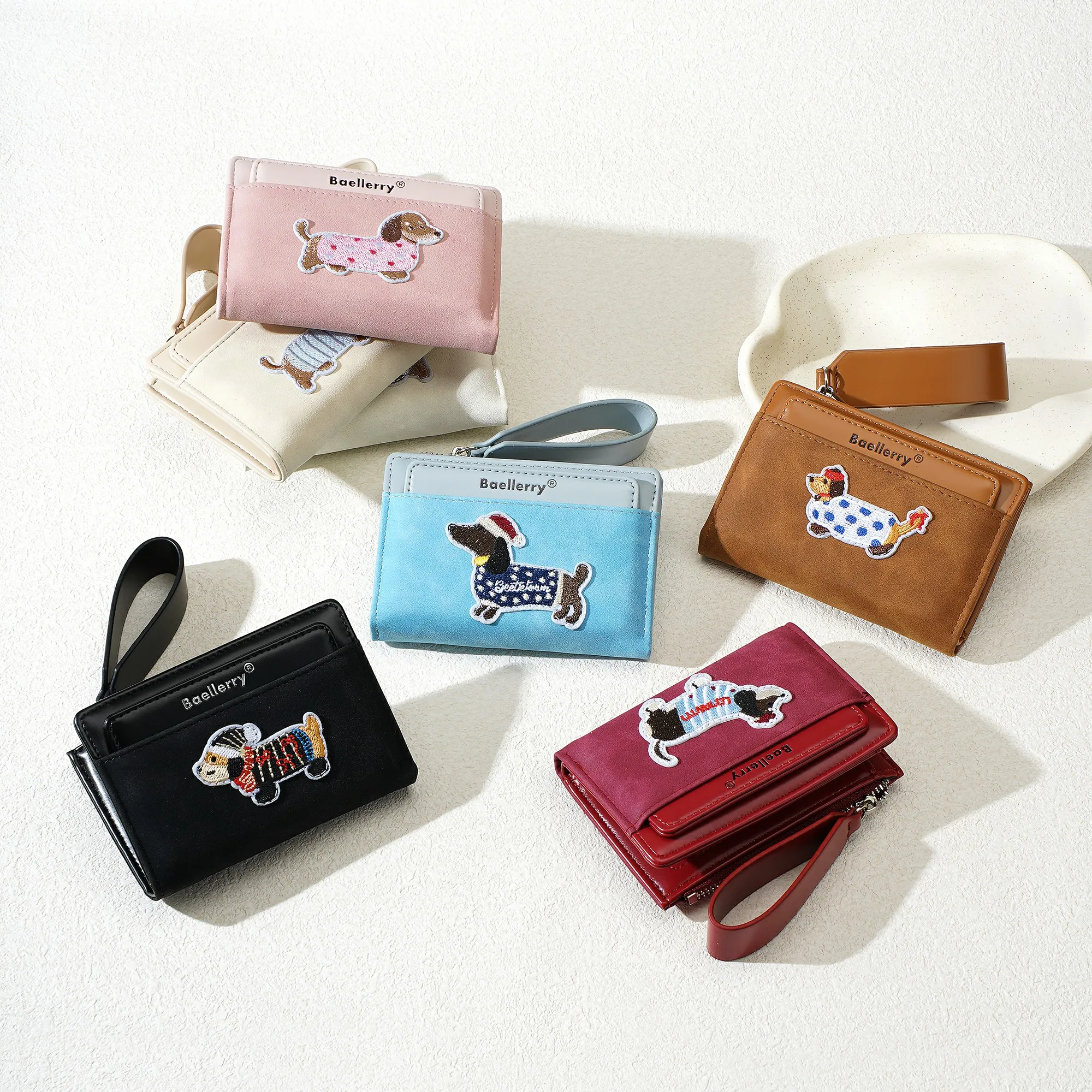 1 Stück Damen-Geldbörse mit Dackel-Stickerei, Tägliche Geldbörse mit Reißverschluss-Münzfach und Handschlaufe, Niedliches Hundemuster, Geburtstagsgeschenk, Valentinstagsgeschenk – Detail 22