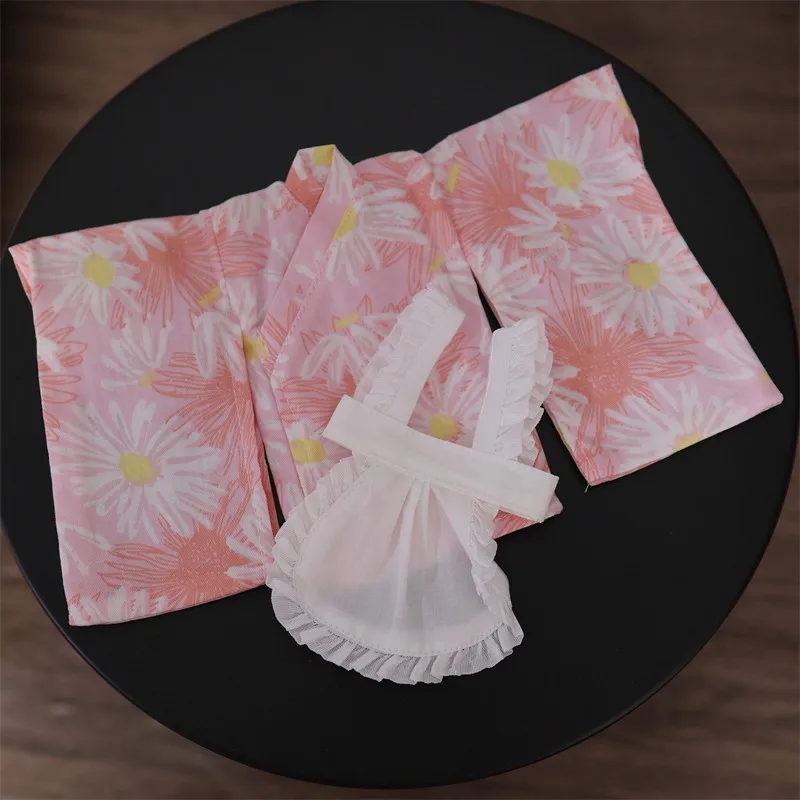 Japanischer süßer Yukata-Kimono mit Blumenmuster und Dienstmädchenrock für normale 1/6 BJD 30cm Actionfiguren-Körpermodelle – Detail 32