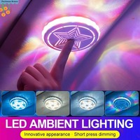 1/2/4Pcs Aurora LED Car Roof Light Interior Lighting Magnetic Ceiling Atmosphere Light Auto Reading Light Bedroom Lamp