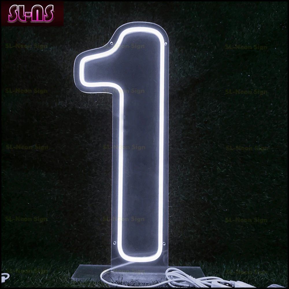RGB Number 1 Neon Signs for First Birthday Party LED Light Up Signs Wedding Decor Numbers 0 1 2 3 4 5 6 7 8 9 Lamp Kids Gift