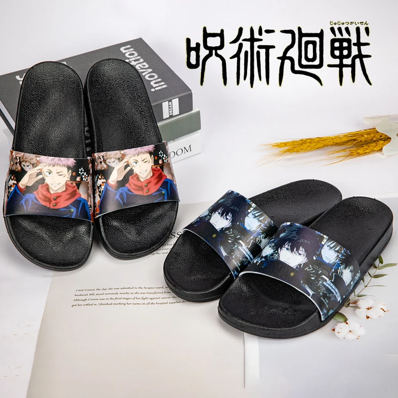 Anime Jujutsu Kaisen Peripherals Adult Slippers Satoru Gojo Itadori Yuji Home Casual Slippers Suitable for Students and Couples