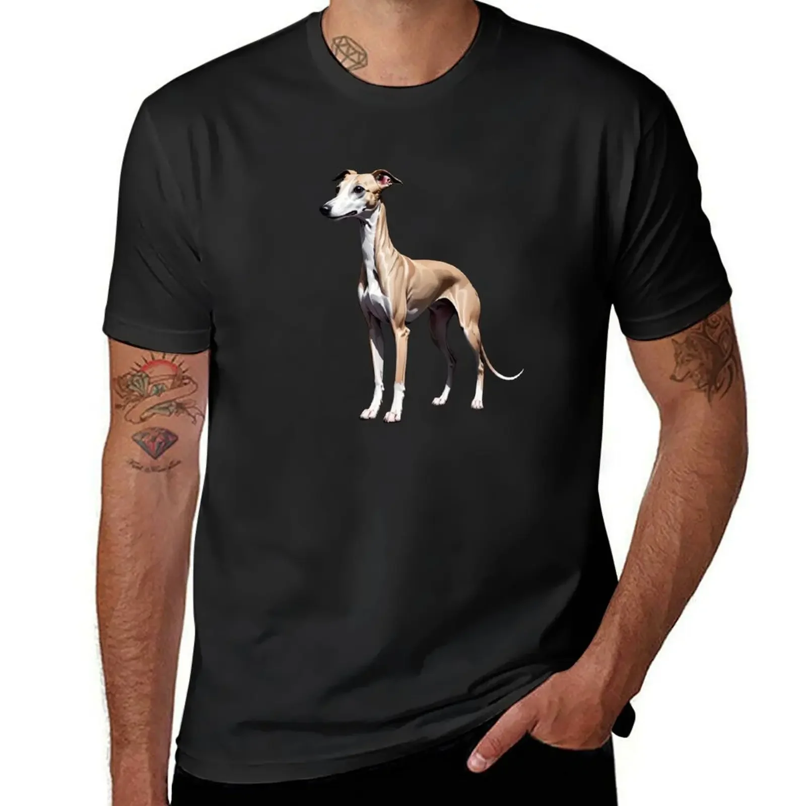 Cute Whippet T-Shirt custom t-shirts quick-drying valentines boutique clothes mens graphic t-shirts anime