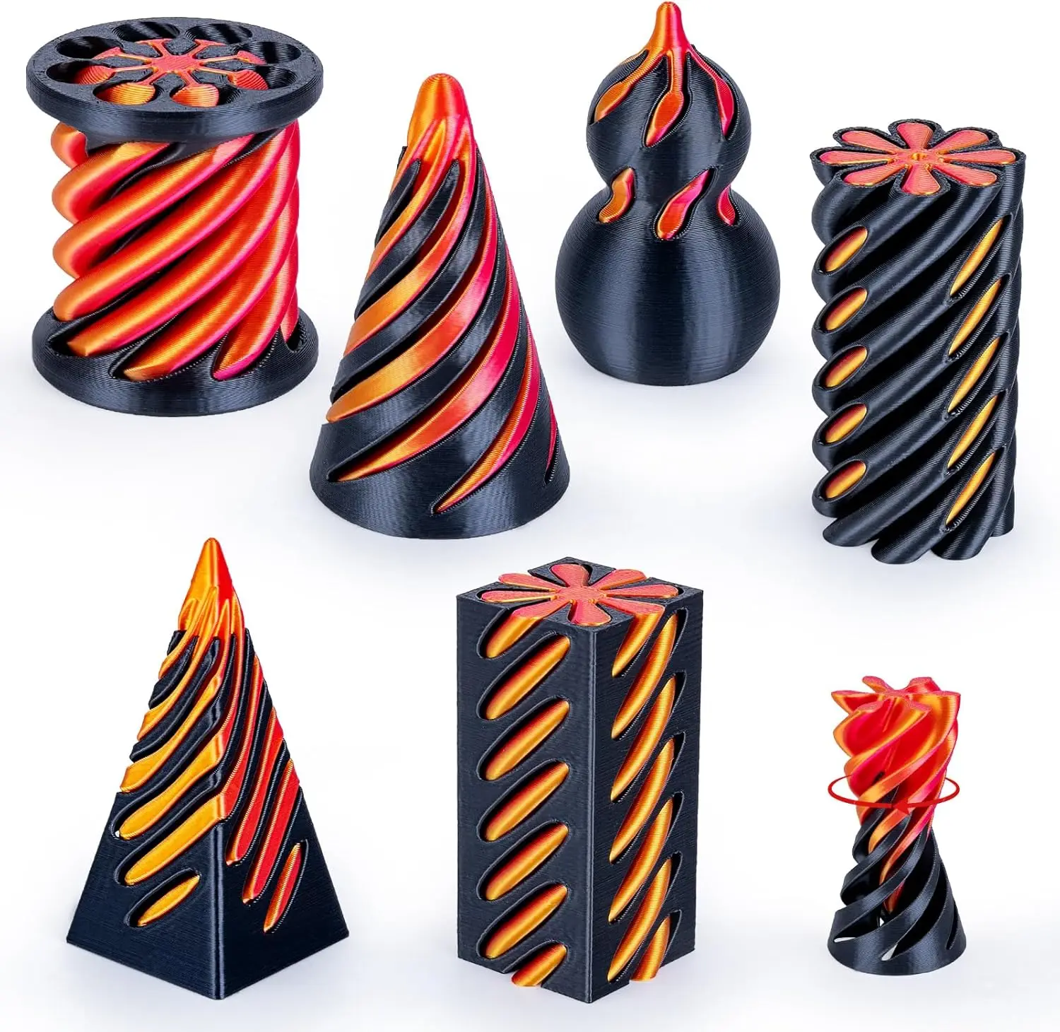 6-pack spiraalkegel fidget speelgoed 3D-geprint onmogelijk doorvoerbare piramide pijler kalebas helix schroef speelgoed voor angst ontspannen