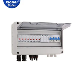 Solar photovoltaic PV Distribution Box With Lightning Protection 4 int 1 out 1000V Fuse MCB SPD Waterproof IP65 Combiner Box