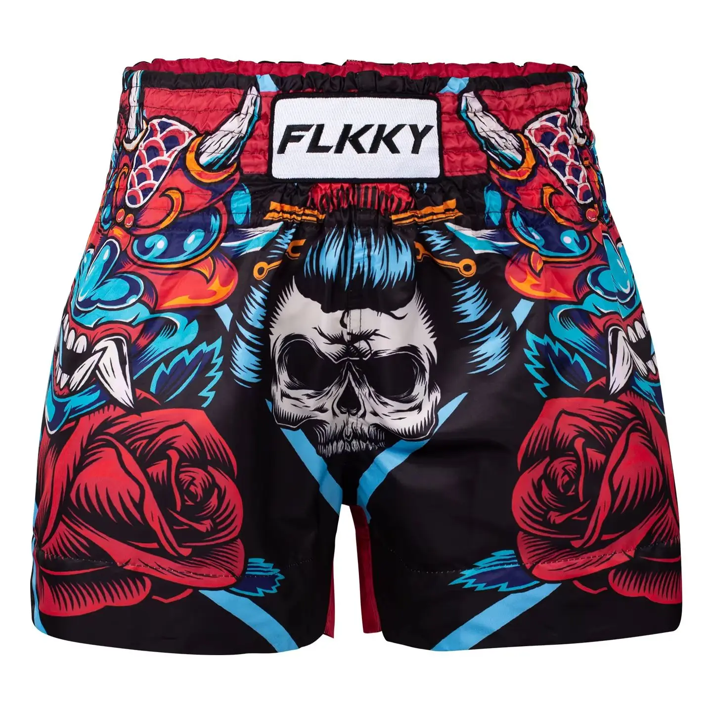 Muay Thai Shorts, Breathable Combat Shorts, Skull Print Men's and Women's MMA Training Boxing Shorts, Competition Combat Shorts