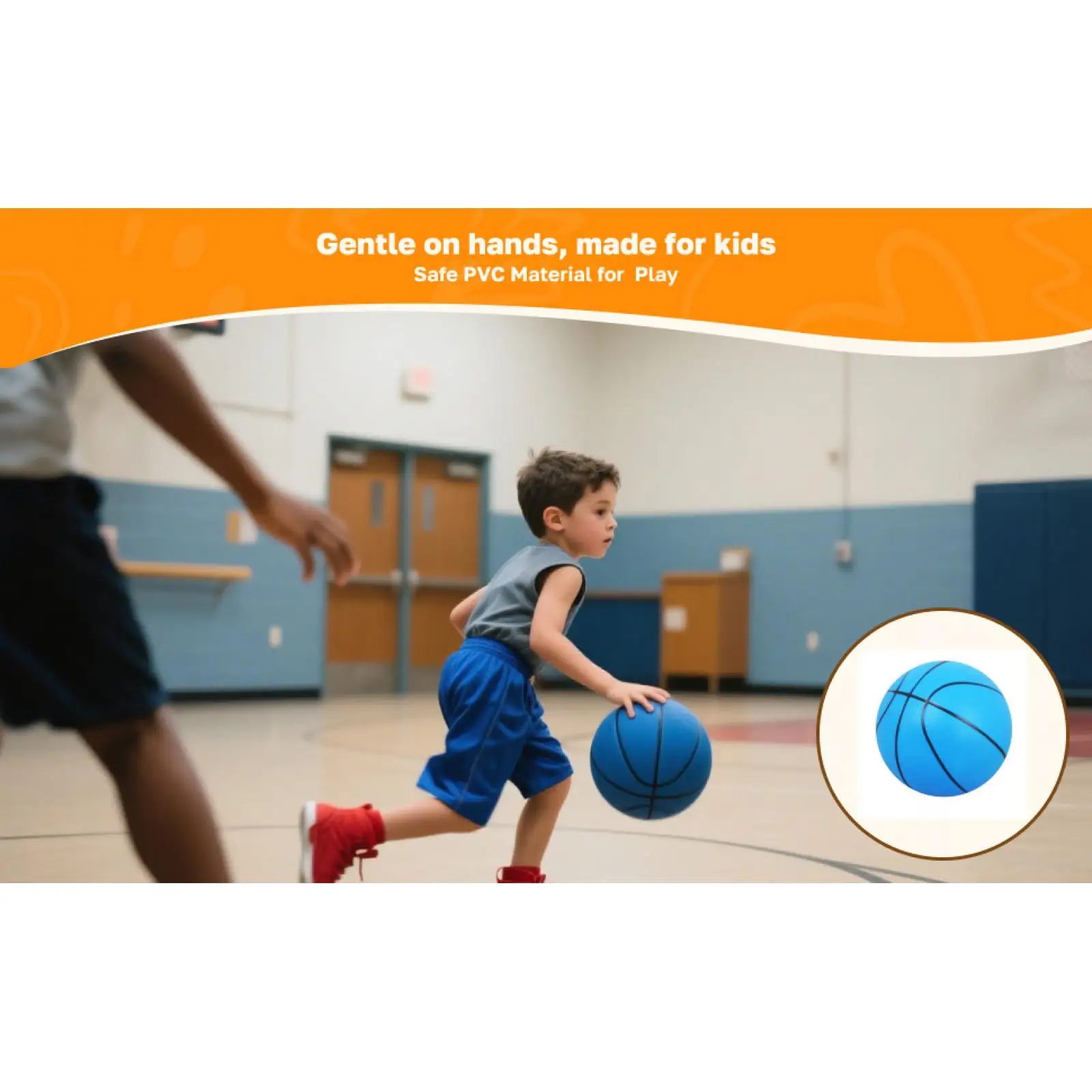 Inflatable Mini Basketball Ball Durable Rubber Sports Toy Indoor Basketball Hoop for Children Room Activities