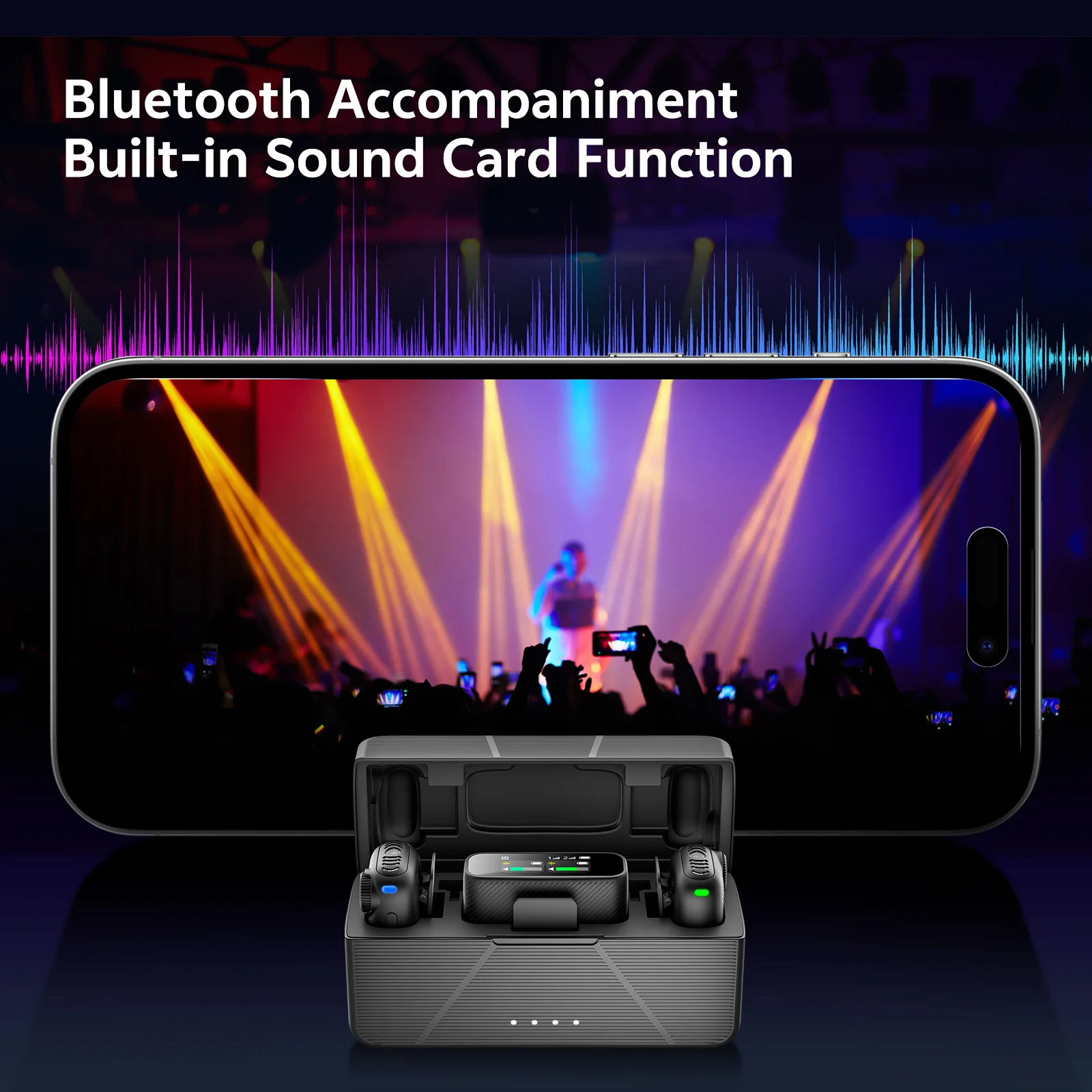 Microfone de lapela sem fio com cancelamento de ruído AI, transmissão de longo alcance de 250 m, microfone com clipe para gravação de áudio clara