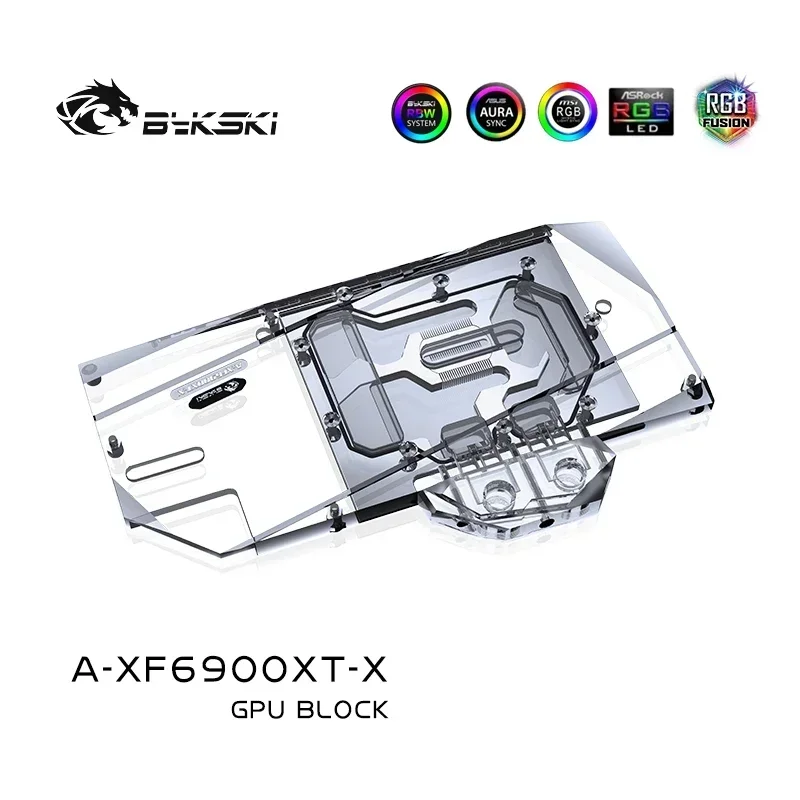 Imagem -03 - Bloco de Placa de Vídeo Bykski para Xfx Radeon rx 6900 6800 xt Velocidadester Merc 319 Dissipador de Calor Cooler Vga Rgb mb Sync A-xf6900xt-x