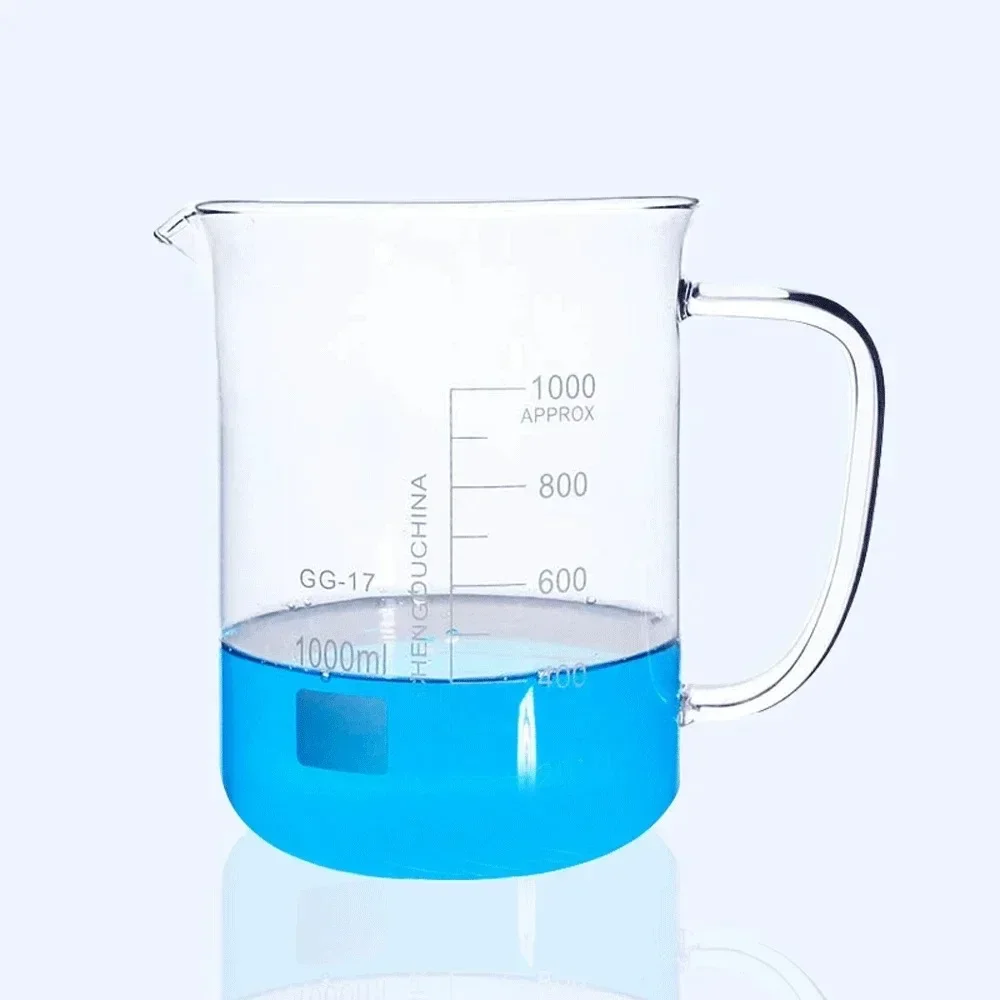 250 400 500 600 1000ml Graduated High Boro. GG-17 Glass Beaker With Handle Labrotary Glassware Chemical Experiment