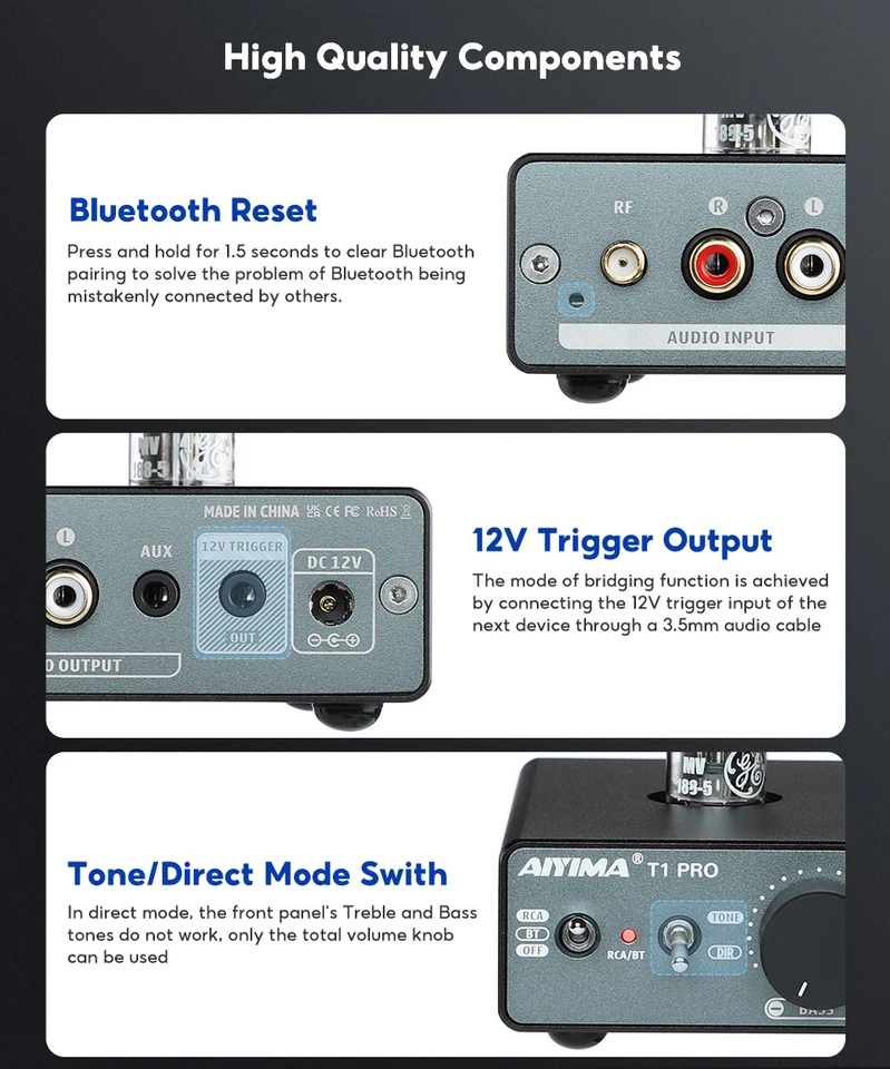 T1PRO Buisvoorversterker - Home Audio Voorversterker - Mini Vacuüm Voorversterker