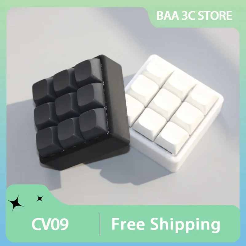 CV09 Custom DIY 9Key Mini Keyboard QMK Firmware Layout Prog Rammable VIA Key Hot Plug Kit Customize RGB Macro Keys Keyboards