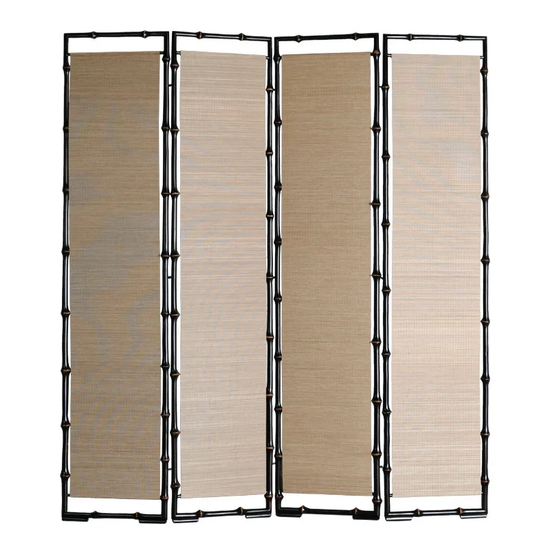 Classical bamboo filament screen, Chinese partition porch folded and moved, semi-transparent folding screen 1.8 meters