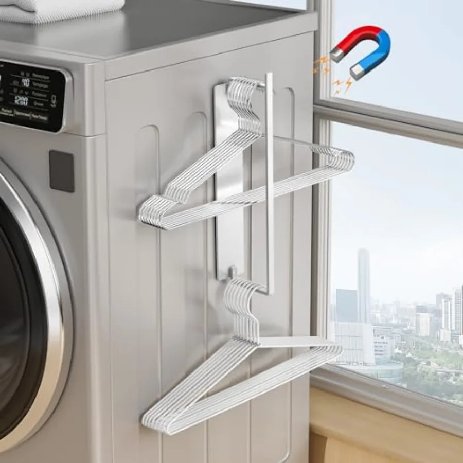 Hanger Organizer Magnetic Hanger Holder for Washing Machine Laundry Room Organization, Clothes Hangers Stacker Coat Hanger Stac
