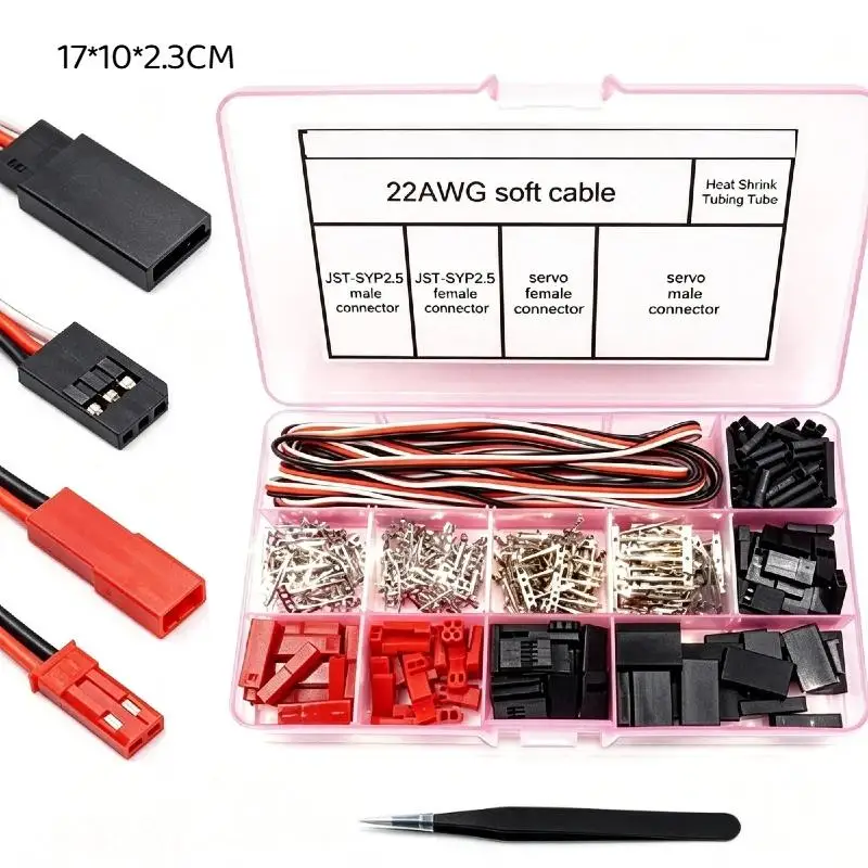 40Sets Servo Plug Male Female Connector Crimp Pin Cable Kit Compatible JST SYP Futaba For Hitec Spektrum RC