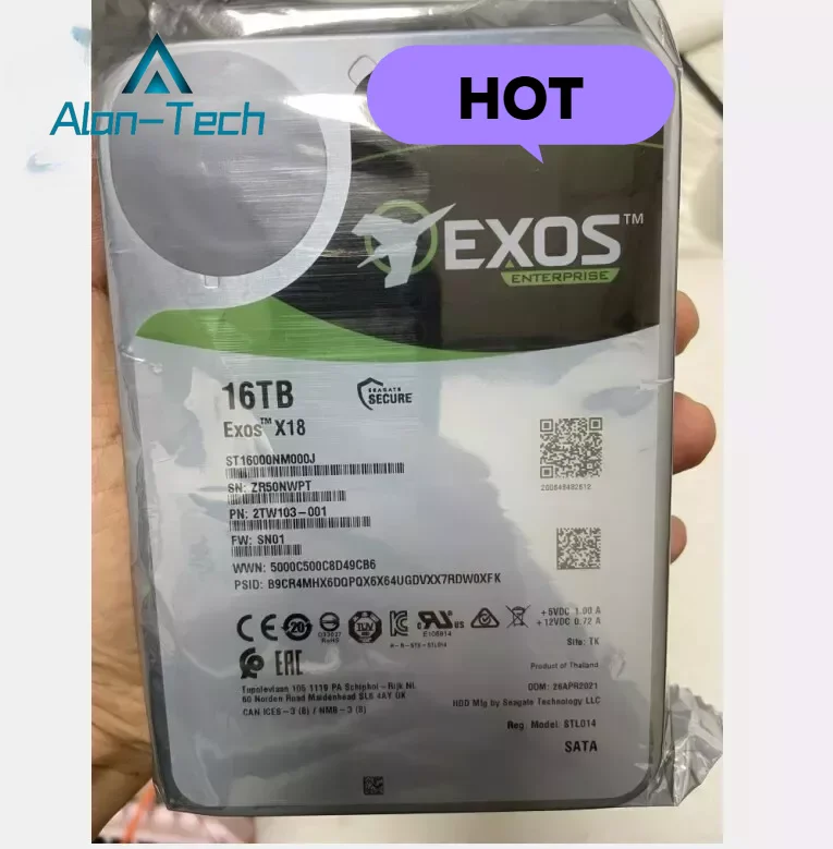 Enterprise HDD Seagate Exos X18 ST16000NM000J 16TB 7200RPM SATA 6Gb/s 256MB 3.5-