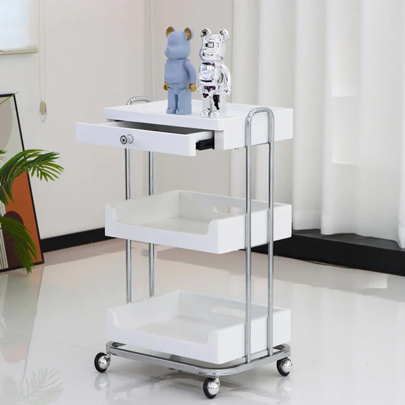 

Beauty Rolling Cart Bedroom Nordic Salon Trolley Minimalist Multifunction Salon Trolley Carrello Attrezzi Beauty Furniture BLST