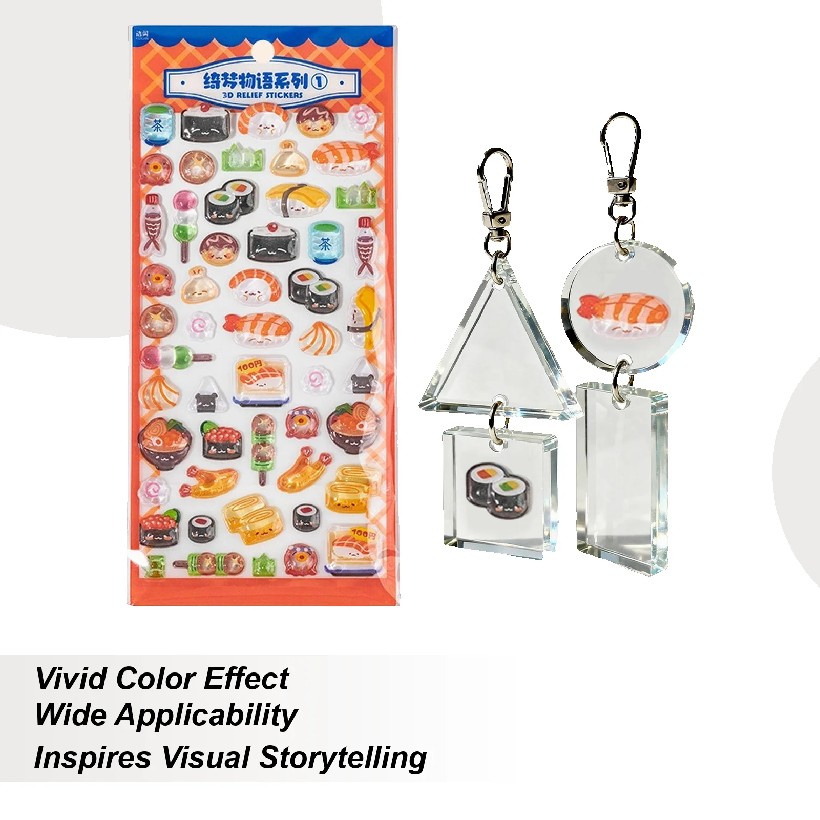 3d-sticker-clear-cute-funny-food-decal-notebook-stickers-for-kids-adults-school-journal-planner-diary-phone-luggage-water-bottle