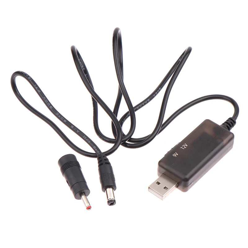 Konverter Step-up USB, 1 Set catu daya/pengisi daya/konverter daya USB Boost DC 5V ke 9V 12V kabel konverter Step-up dengan konektor 3.5mm