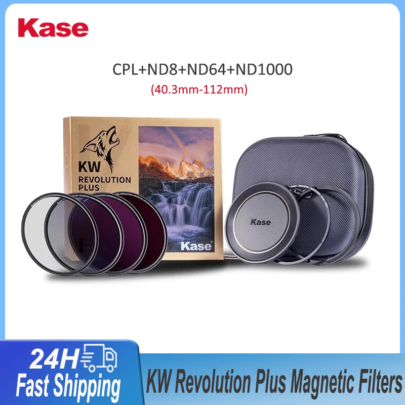 KASE KW Revolution Plus Magnetic Lens Filter Kit 40mm-112mm MCUV/CPL/ND8/ND64/ND1000 with Lens Cover camera accessorise