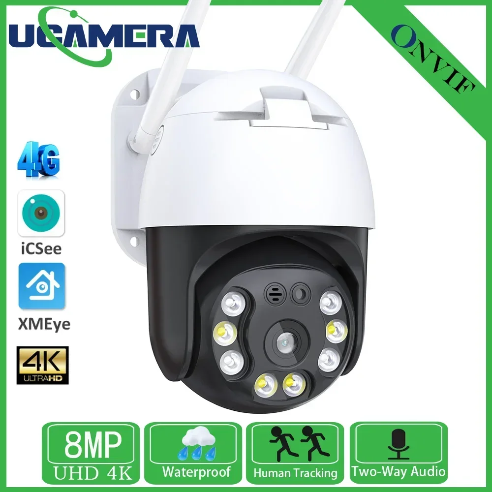 

4G SIM Card IP Camera 4K 4MP WIFI PTZ Camera Auto Tracking Security Camera 8MP 4MP Outdoor CCTV Surveillance iCSee