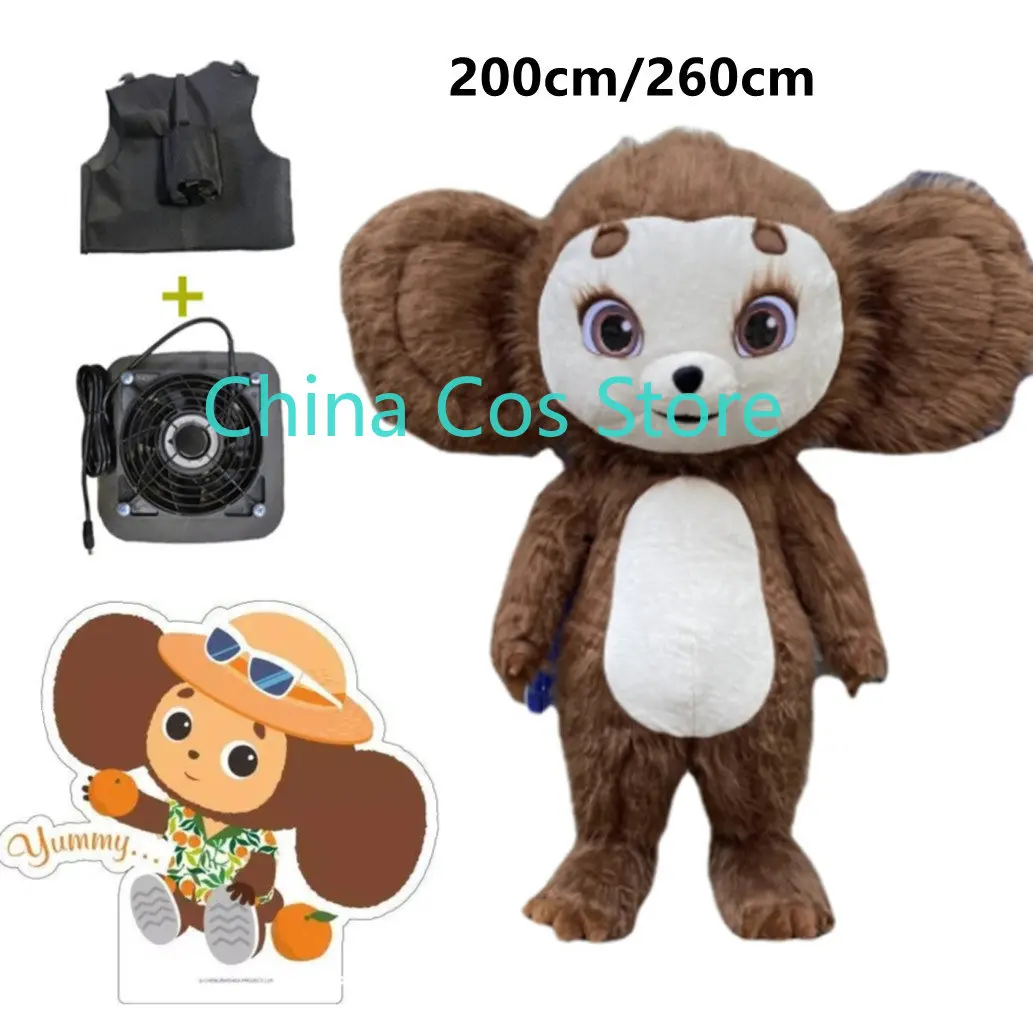 

2023 Big eared monkey inflatable suit 200cm/260cm Party Advertising Cartoon Costume Customize for Adult Character Mascot Funny