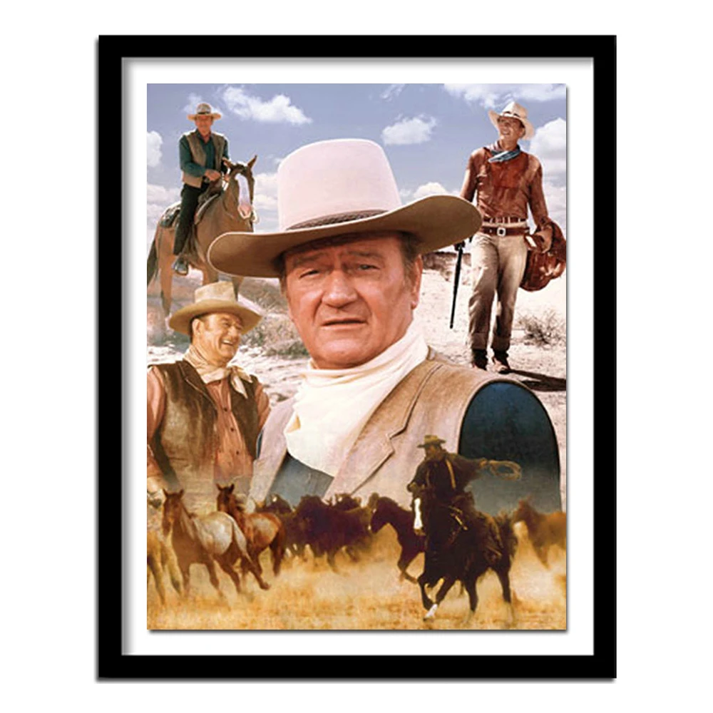 5D DIY diamond embroidery John Wayne America's Cowboy diamond painting Cross Stitch full round Rhinestone  decoration