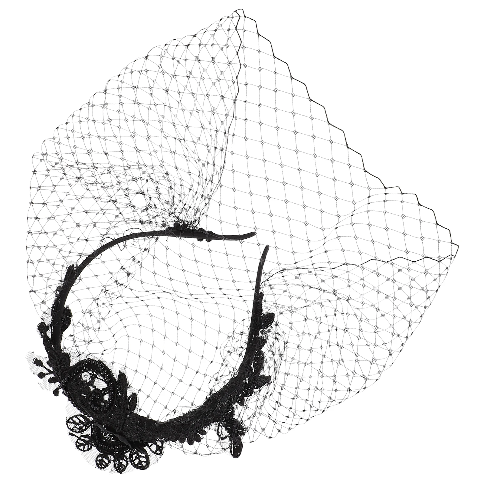 

Rhinestone Retro Masquerade Black Wedding Hair Accessories Fabric Bride Veil Headb Wedding Hair Accessories Birdcage Mesh