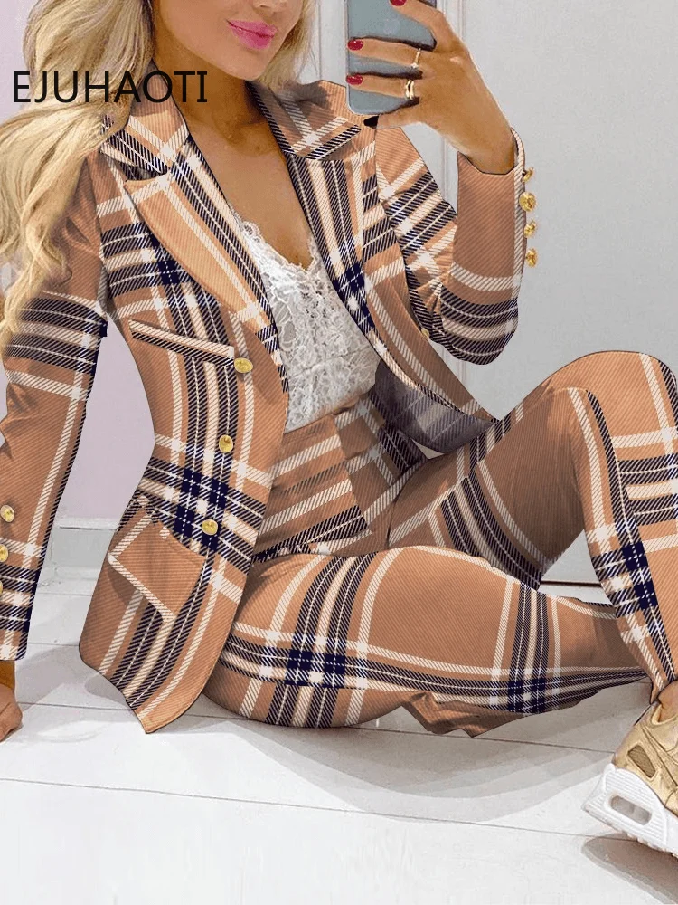 2024 New Casual Fashion Women\'s Suit Blazer And Pants Women Suits Pantsuit Female Spring Summer Elegant Trouser Sets Outfit