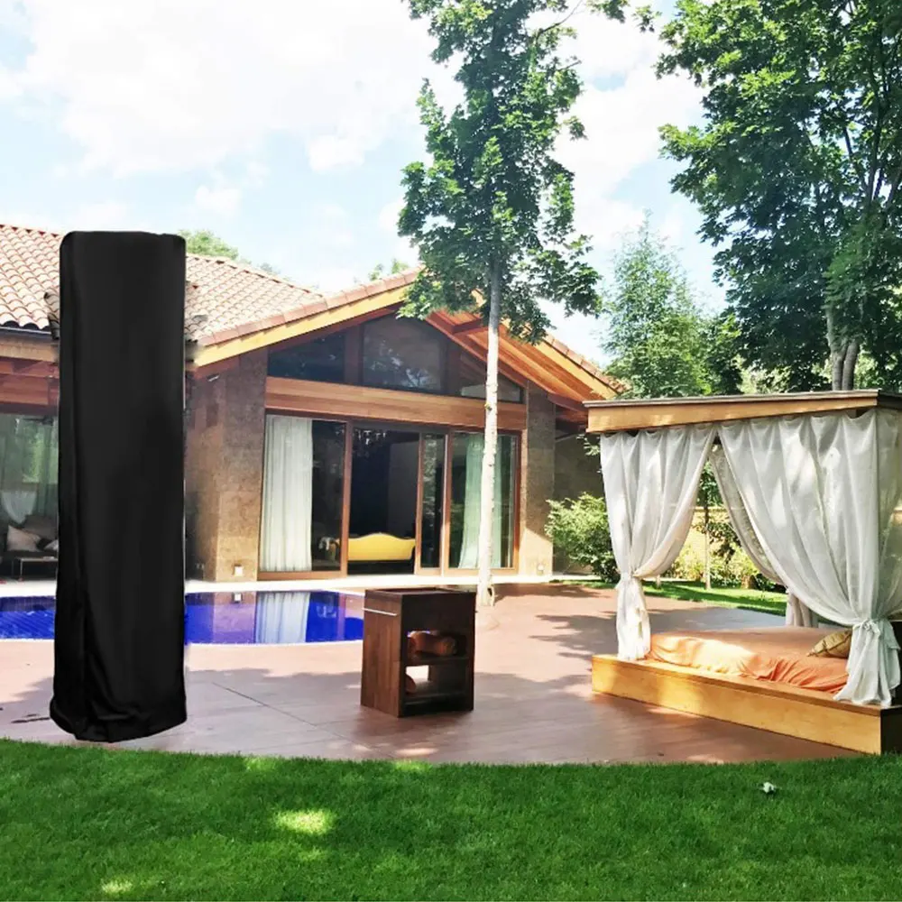 

1Pcs Oxford Fabric Heater Cover Waterproof Rain Snow Resistant Black Silver 221x53x61cm Outdoor Garden Heater Cover Outdoor