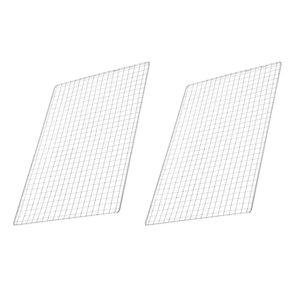 

2pcs Stainless Steel Barbecue Net Heat Resistant Bbq Mesh For Gas Charcoal Propane Grills Outdoor Roast Grill Pad Cooking Tool