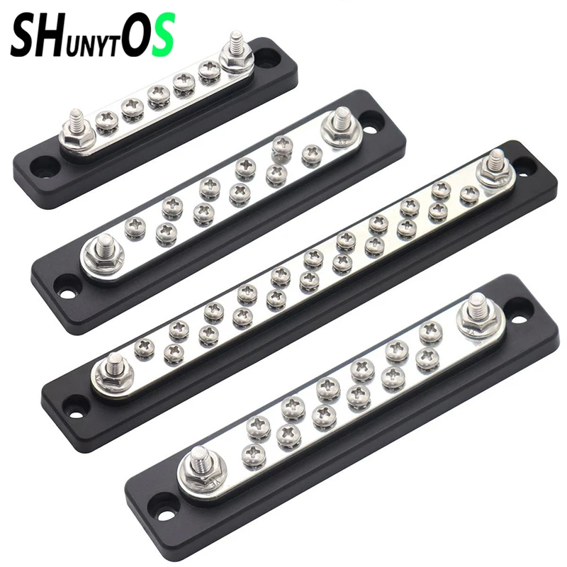 100A 150A 5/10/12/20-Point Bus Bar Power Distribution Block Car Auto Truck Trailer Ship Yacht Busbar Terminal Block Accessories