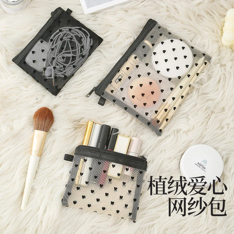 1PC Women Cosmetic Bag Small Large Mesh Transparent Toiletry Beauty Case Girl Travel Neceser Toiletry Organizer Makeup Bag Pouch