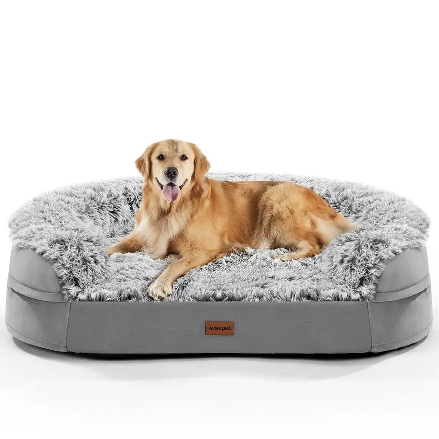 

inch Thickened Orthopedic Dog Beds for Extra Large Dogs, Supportive Dog Sofa Bed with 28D EggCrate Foam, Removable Washable Cov