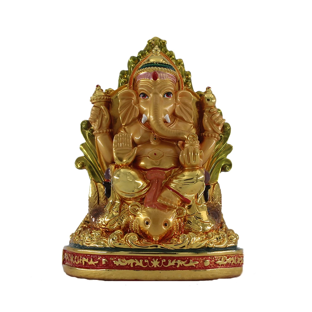 

Resin Plated Elephant Nose God Household Car Indian Buddha Statue Tantric Statue Portable Decoration