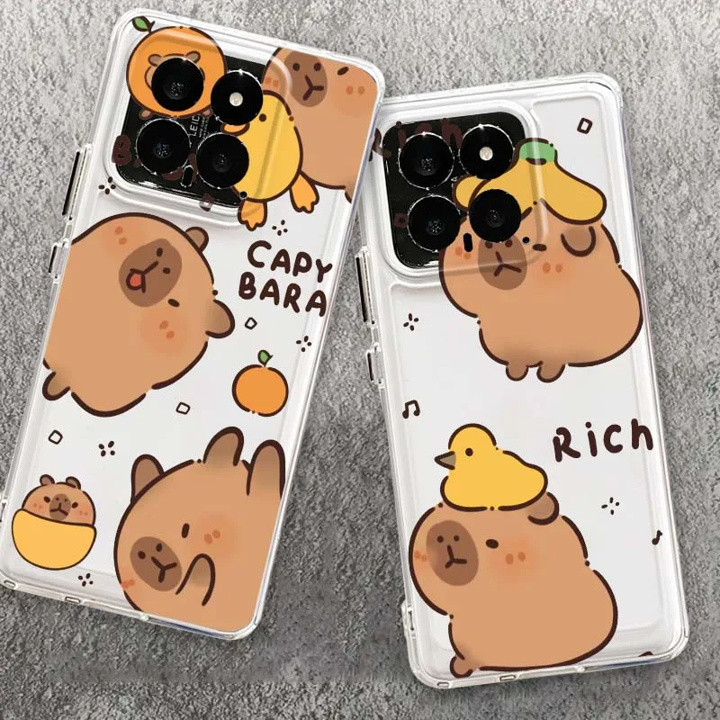 

Cute Capybara Fun Pattern Phone Case For Xiaomi Mi 17 15 14 14T 15T 13 12 12S 11 Pro Lite Ultra Max Space Shell