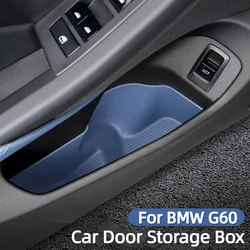 For BMW Series 5 G60 I5 2024 TPE Front Door Storage Box Car Inner Door Organizer Tray Water Cup Holder Auto Interior Accessories