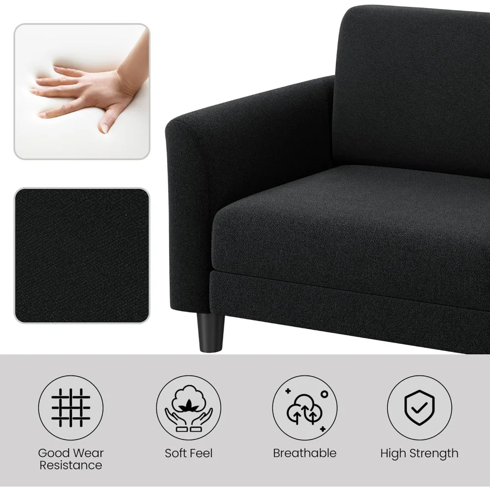 67" W Stoffsofa Couch 2-Sitzer Loveseat Sofa mit USB-Ladeanschlüssen Gepolstertes Sofa Wohnzimmer Büro Schlafzimmer