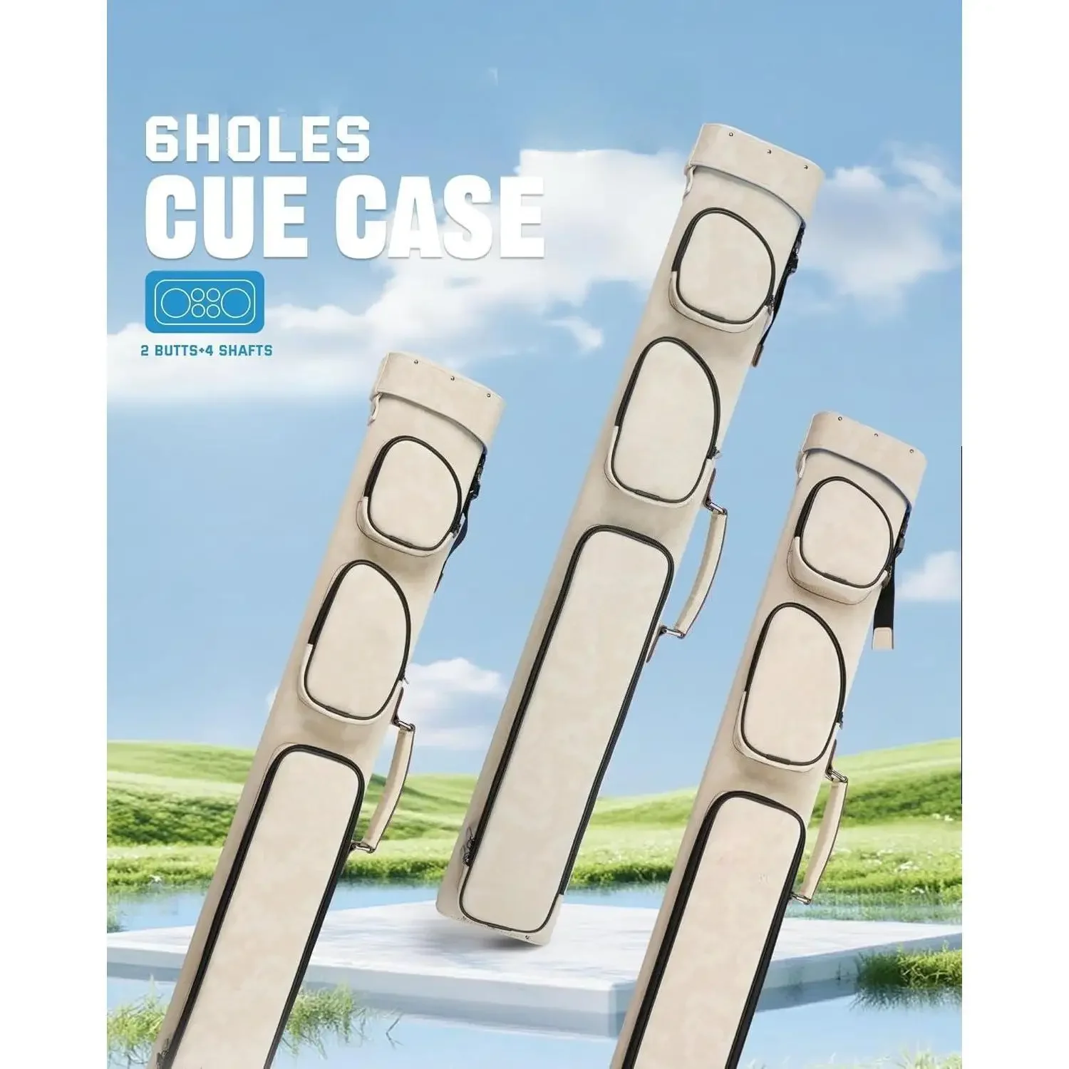 

Чехол для бильярдного кия 2x4 Жесткий чехол для бильярдного клюшка с несколькими карманами вмещает 2 ягодицы, 4 вала Сумка для бильярда с регулируемыми плечевыми ремнями