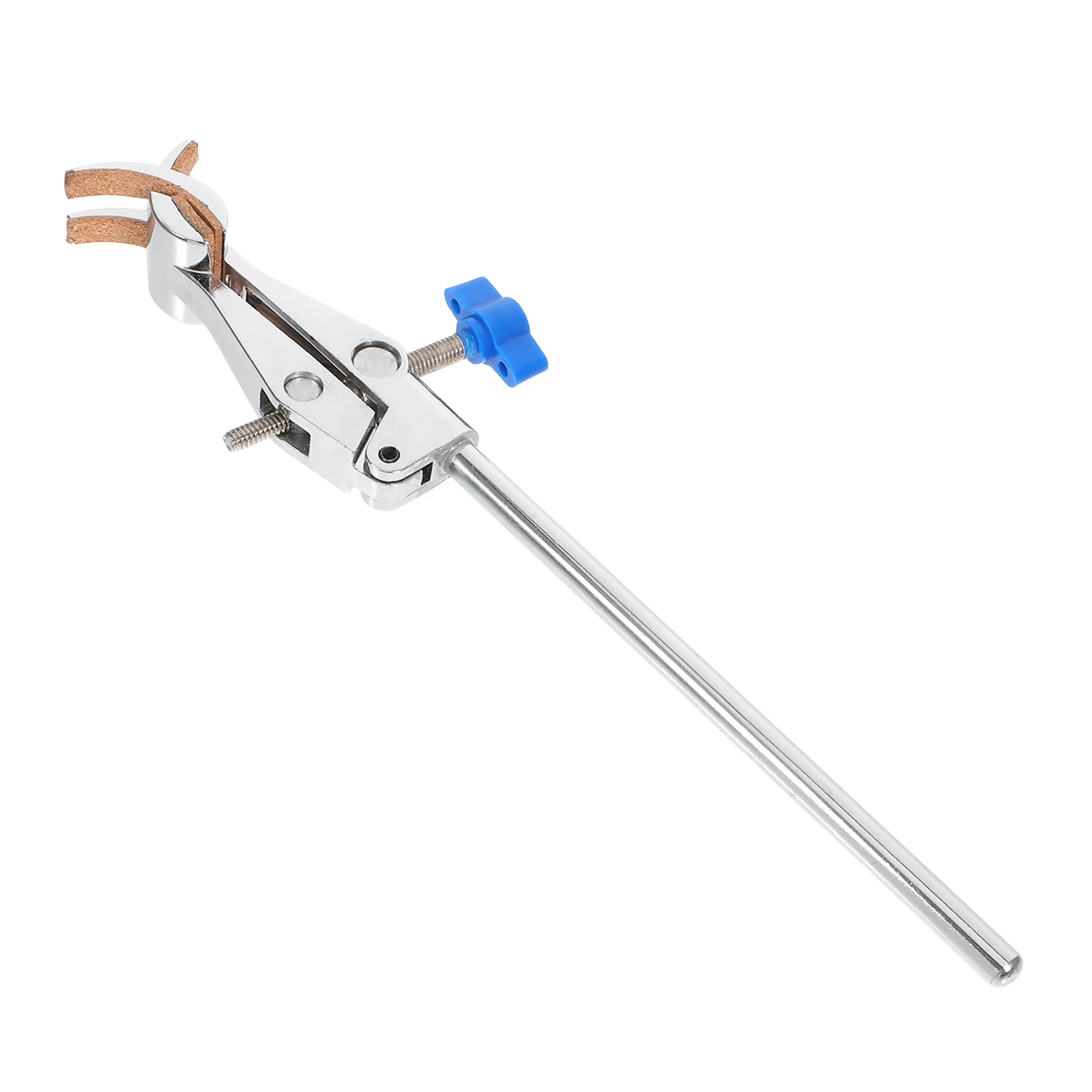 

4 Prong Lab Clamp Adjustable Angle Silver Prongs Cork Lined Universal Prong Clamp Iron Material Sturdy Reliable
