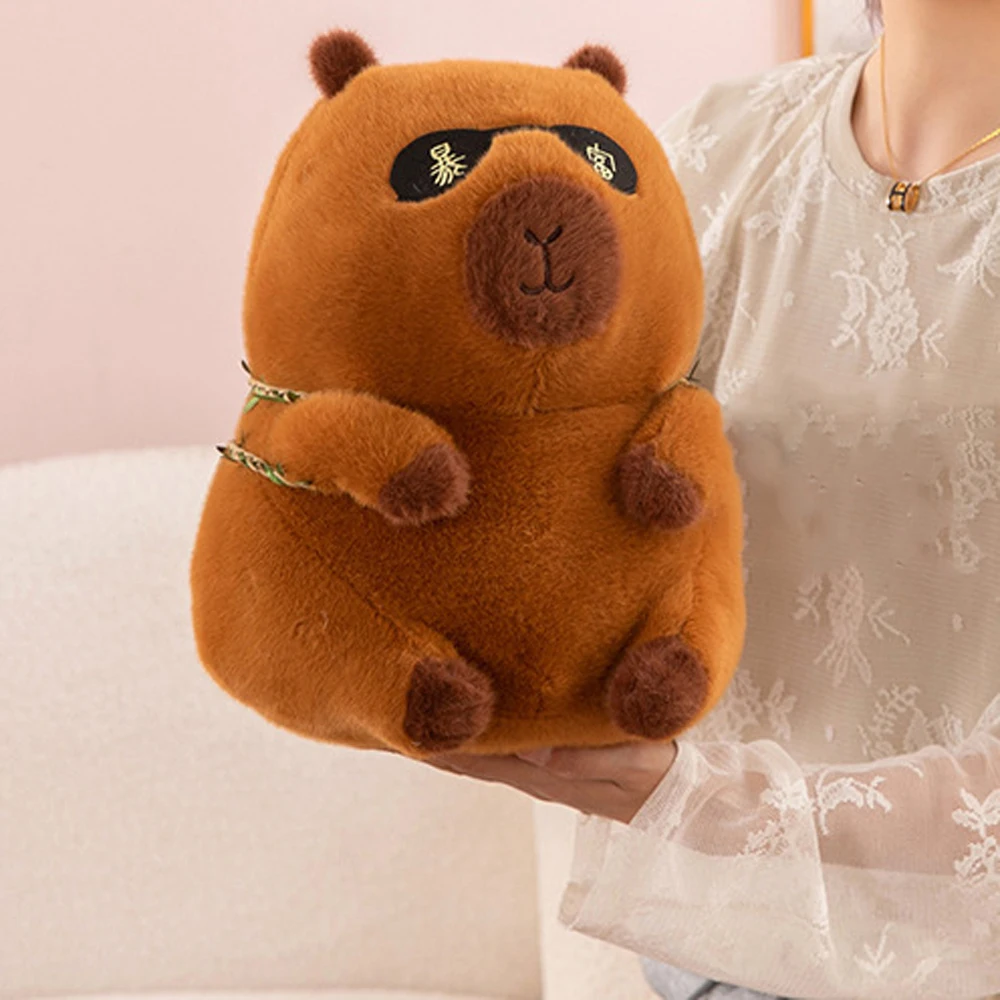 

Kawaii To Be Rich Capybara Plush Toy Fluffy Gourd Backpack Capybara Cotton Doll Soft Brown Capybara Stuffed Doll Birthday