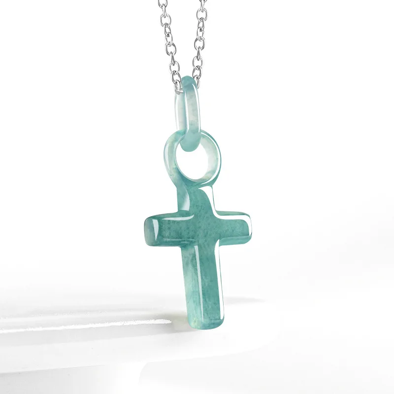 

Бирманский жадеитовый крест, кулон, ожерелье, дизайнерские подарки для женщин, настоящие нефритовые талисманы, винтажные роскошные ювелирные изделия, серебро 925 пробы