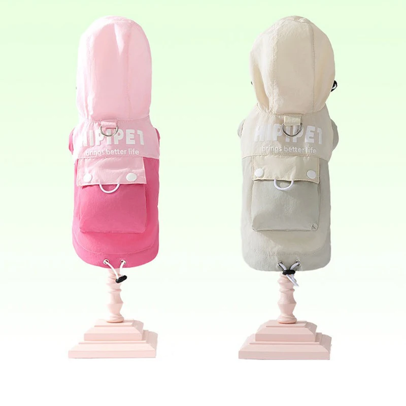 

Double Patchwork Color Pet Sun Protection Clothes Summer Breathable Dog Clothes Season Puppy Fashion Punch Vest Teddy Hoodie