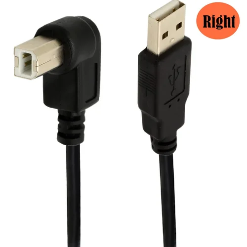 Imagen 2 del producto Doble ángulo recto izquierdo derecho USB 2,0 A macho a USB B macho tipo B BM impresora escáner Cable de 90 grados 30cm 1,5 m BM Cable en ángulo