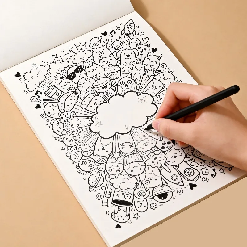 A Healing Graffiti Coloring Book, High-definition Mandala Line Drawing Coloring Album, Immersive Drawing Book, 24 Pages