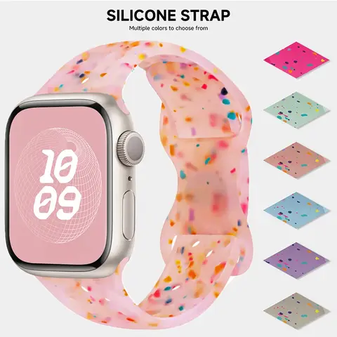 Apple Watch 밴드 용 기존 실리콘 스트랩 44mm 45mm 40mm 41mm 38 42mm Correa 통기성 iwatch 시리즈 9 8 SE 7 6 Ultra 2 49mm