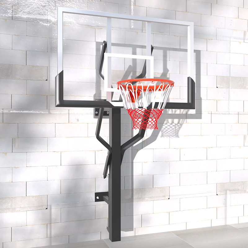 Basketball equipment Wall-mounted height adjustable hand-cranked lifting basketball hoop