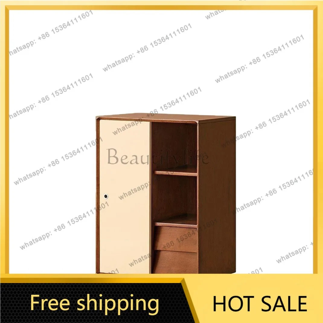 LS solid wood dining side cabinet antique living room home dining room storage small apartment storage cabinet