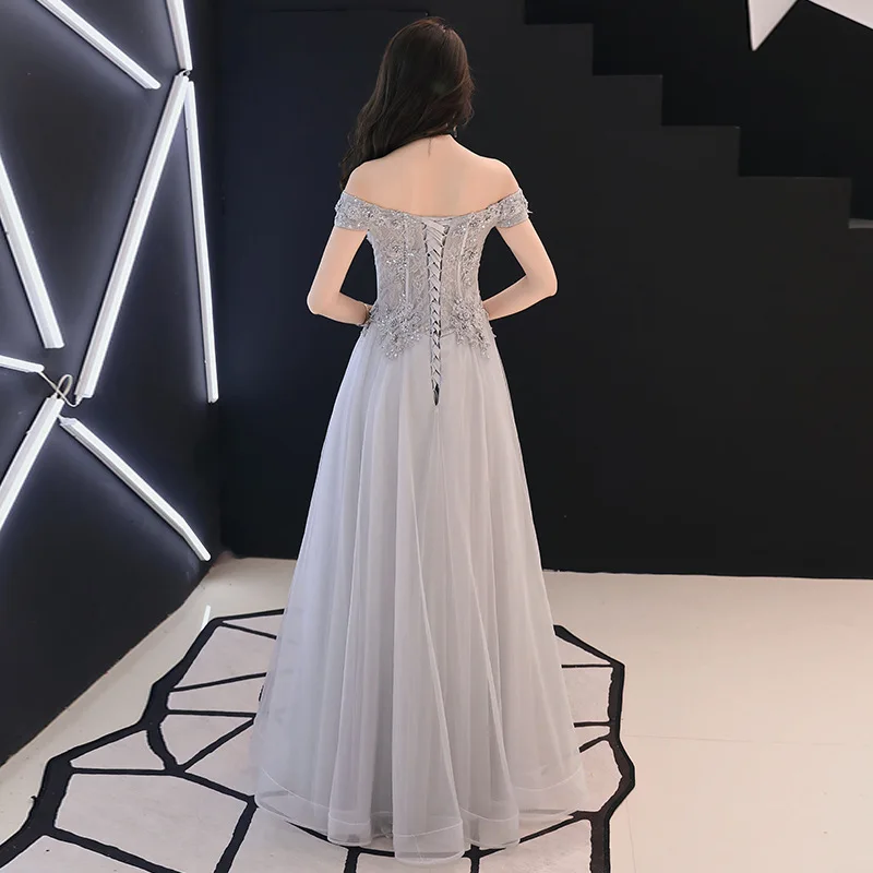 2025 ฤดูใบไม้ผลิใหม่ผู้หญิงคุณภาพสูงปักจัดเลี้ยงElegant Oneไหล่การประชุมประจําปีโฮสต์ชุดยาวเซ็กซี่ชุด